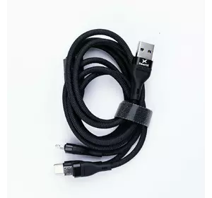Кабель USB 3 в 1 Type-C/Micro-USB/Lightning