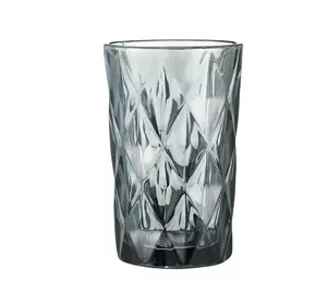 Набір склянок високих гранованих із товстого скла 6 штук, сірий