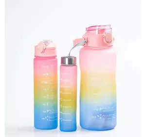 Набір пляшок для води Rainbow 500/900/2000 мл, рожевий градієнт