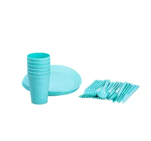 Набір пластикового посуду Violet для пікніка на 6 персон