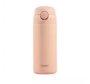 Термос Raiser 280 мл з кришкою фліп топ на кнопці, рожевий