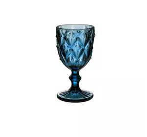 Набір чарок для міцних напоїв фігурних гранованих із товстого скла, синій