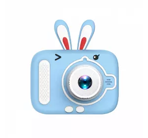 Фотоапарат дитячий міні Вушка 20 Мп з іграми, блакитний