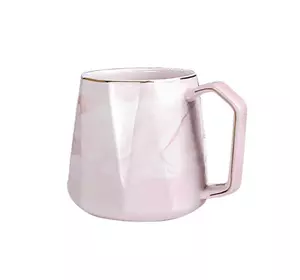 Чашка керамічна 450 мл у дзеркальній глазурі, рожевий