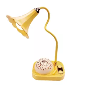 Дитяча настільна лампа-нічник Проекція зоряного неба UP-180 акумуляторна, жовта